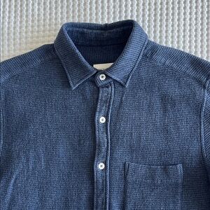 Sezane Octobre Edition Lars Waffle Shirt Mottled Blue